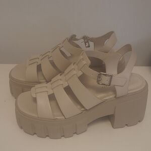 Madden Girl Cream Platform Sandals